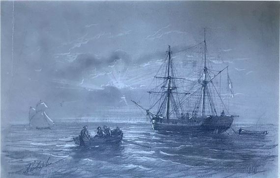 Bateaux sur la mer by Ivan Aivazovsky, Russian School, 19th Century, 1840