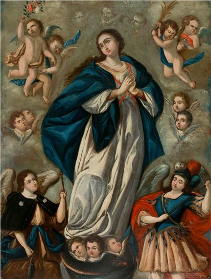 Colonial School, 18th Century | Our Lady Immaculate with angels and the ...