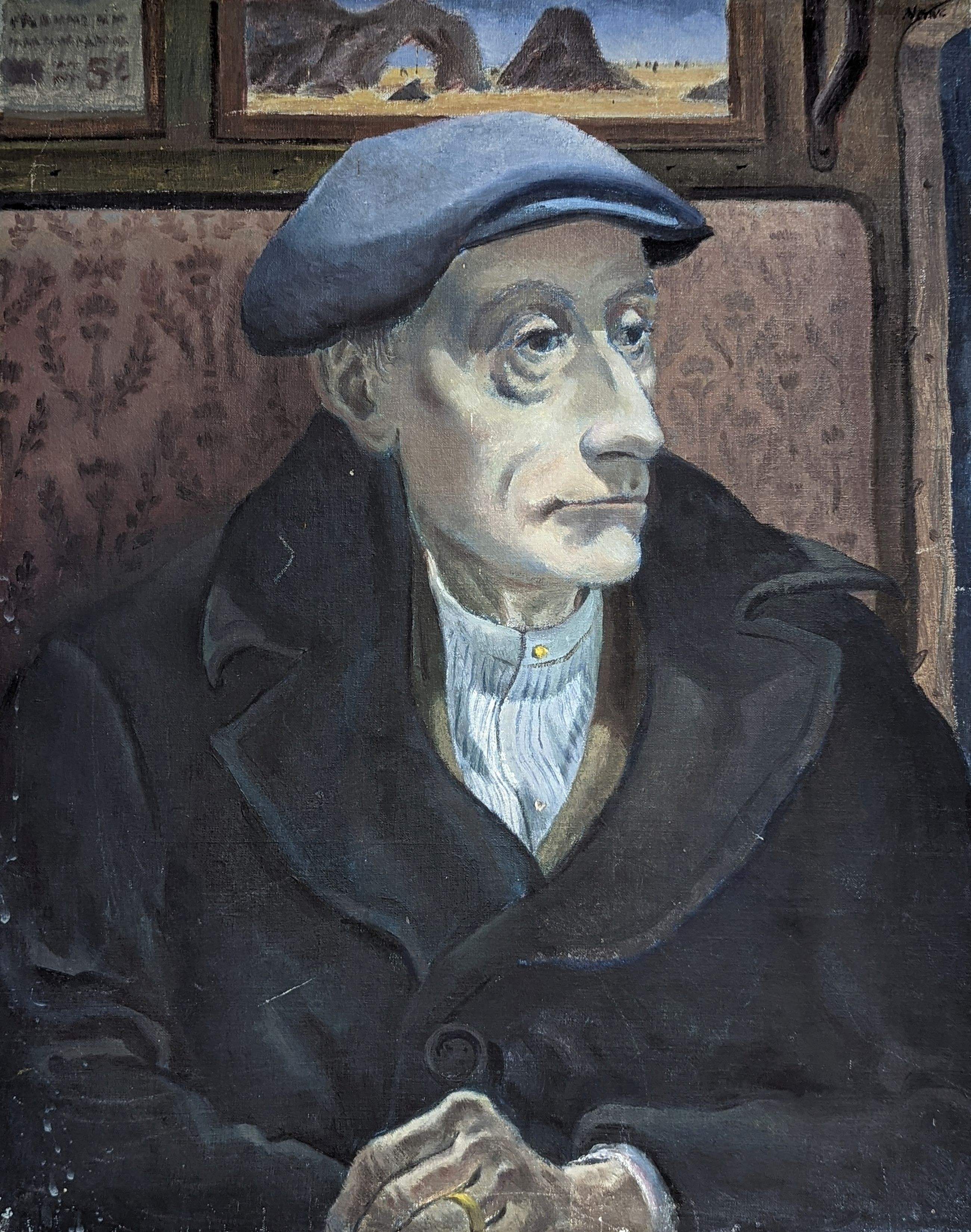 Henry J. Neave | Study of a man seated in a railway carriage | MutualArt