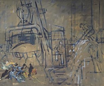 Henry J. Neave | Harbour scene and Construction workers | MutualArt
