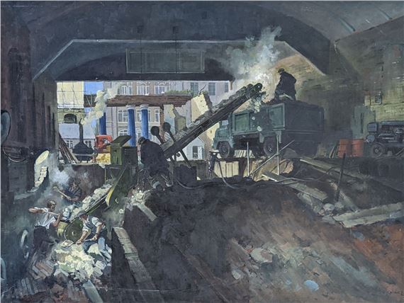 Henry J. Neave | Demolition crew loading a lorry (1963) | MutualArt