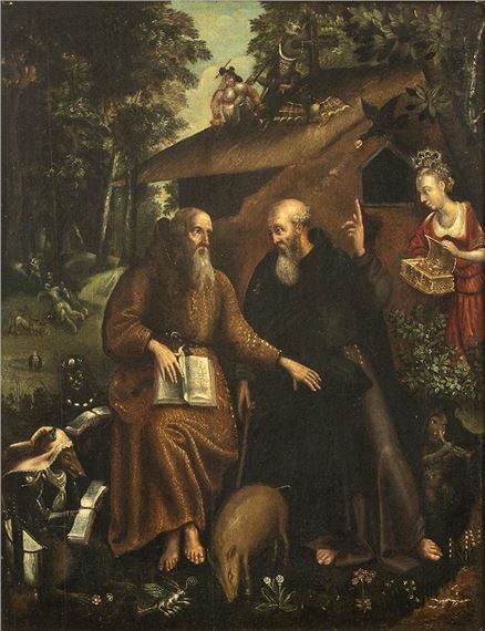 Saint Anthony Abbot and Saint Paul of Thebes - Pieter Huys