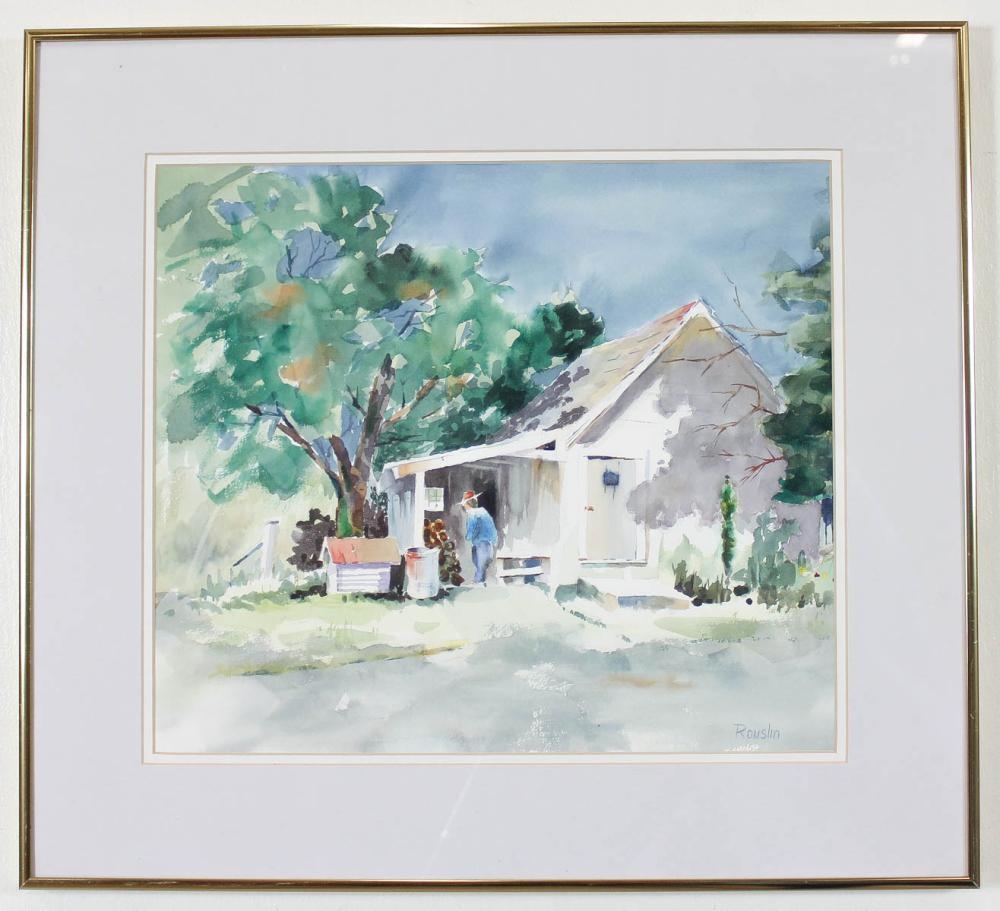 SAMUEL ROUSLIN | rural landscapes with houses and a barn | MutualArt