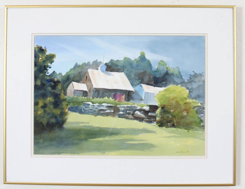 SAMUEL ROUSLIN | rural landscapes with houses and a barn | MutualArt