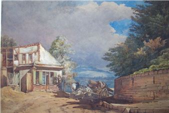 Horse harnessed in the storm - Albert Cutbert