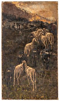 Paesaggio con gregge Paesaggio con contadine - Francesco Filippini