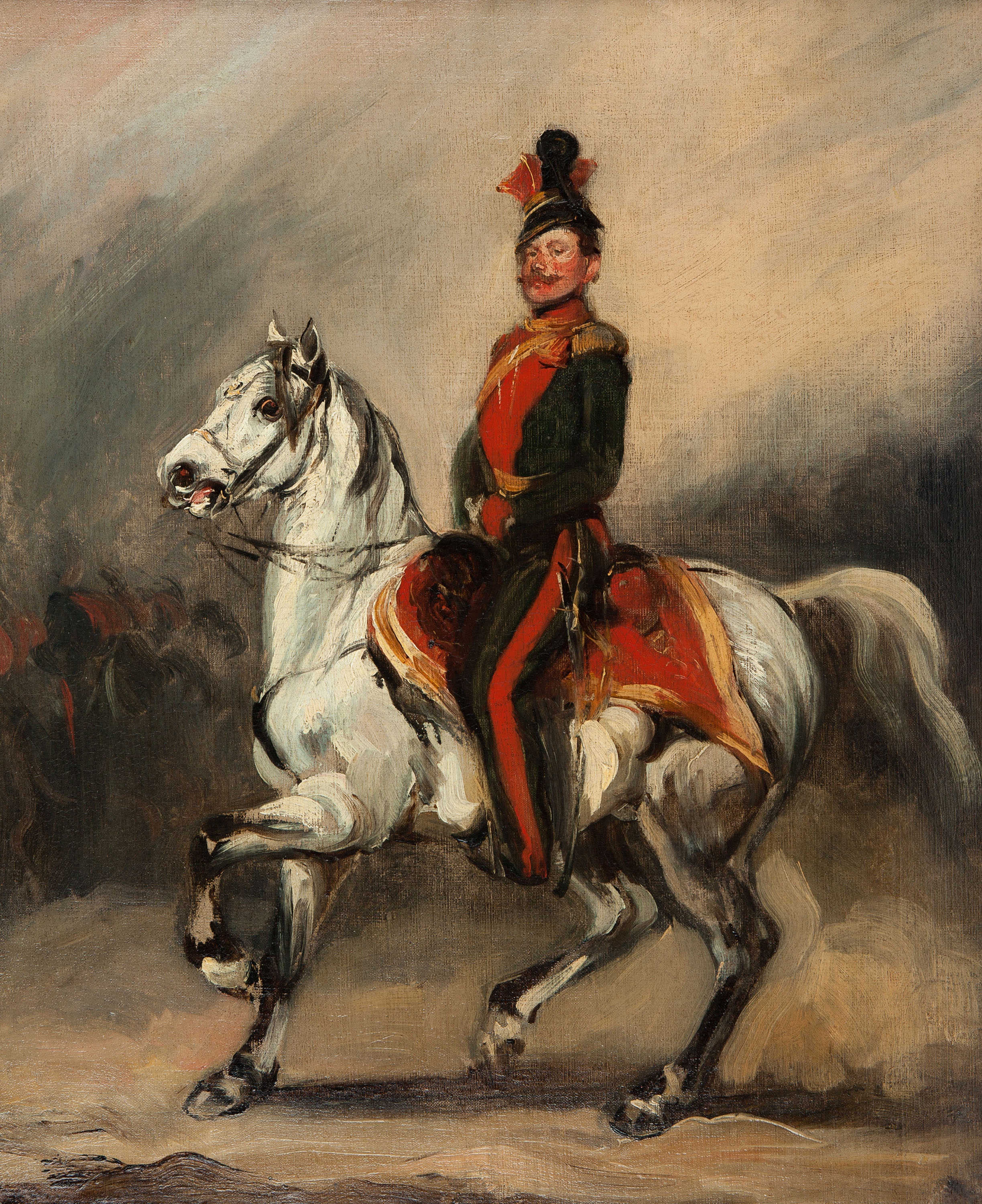 Huzar austriacki na koniu (Eustachy Dunin – Wąsowicz) by Piotr Michałowski, ok. 1840 (?)