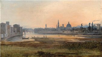 View from the Arno River looking towards Florence - Thorald Brendstrup