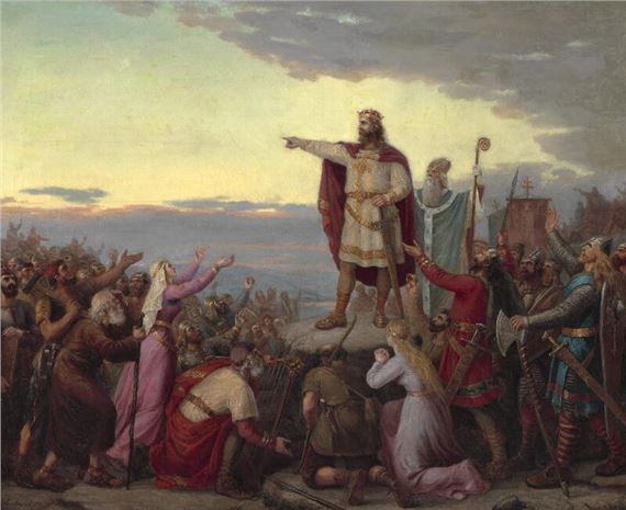 King Erik Ejegod announces at Viborg Thing.... by Niels Anker Lund, 1879