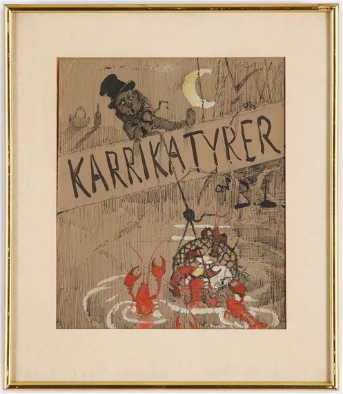 "Karrikatyrer" by Bruno Liljefors, Executed 1884