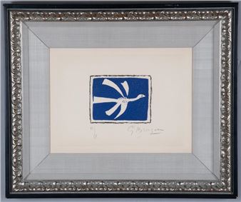 Oiseau Blanc sur Fond Bleu - Georges François