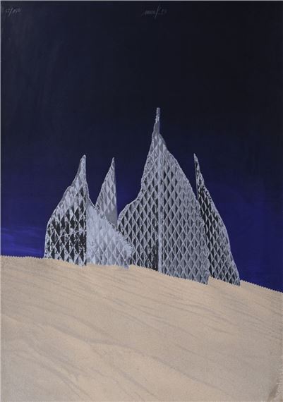 Lichtskulptur in der Wüste by Heinz Mack, 1973