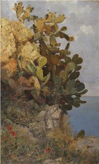 Kakteen an der Küste von Taormina, Sizilien - Hans Unger