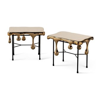 TWO MIRRORED 'SECRET LAGOON' TABLES, FROM THE 'MELTING' SERIES, 2016 AND 2020 - Reiner Bosch