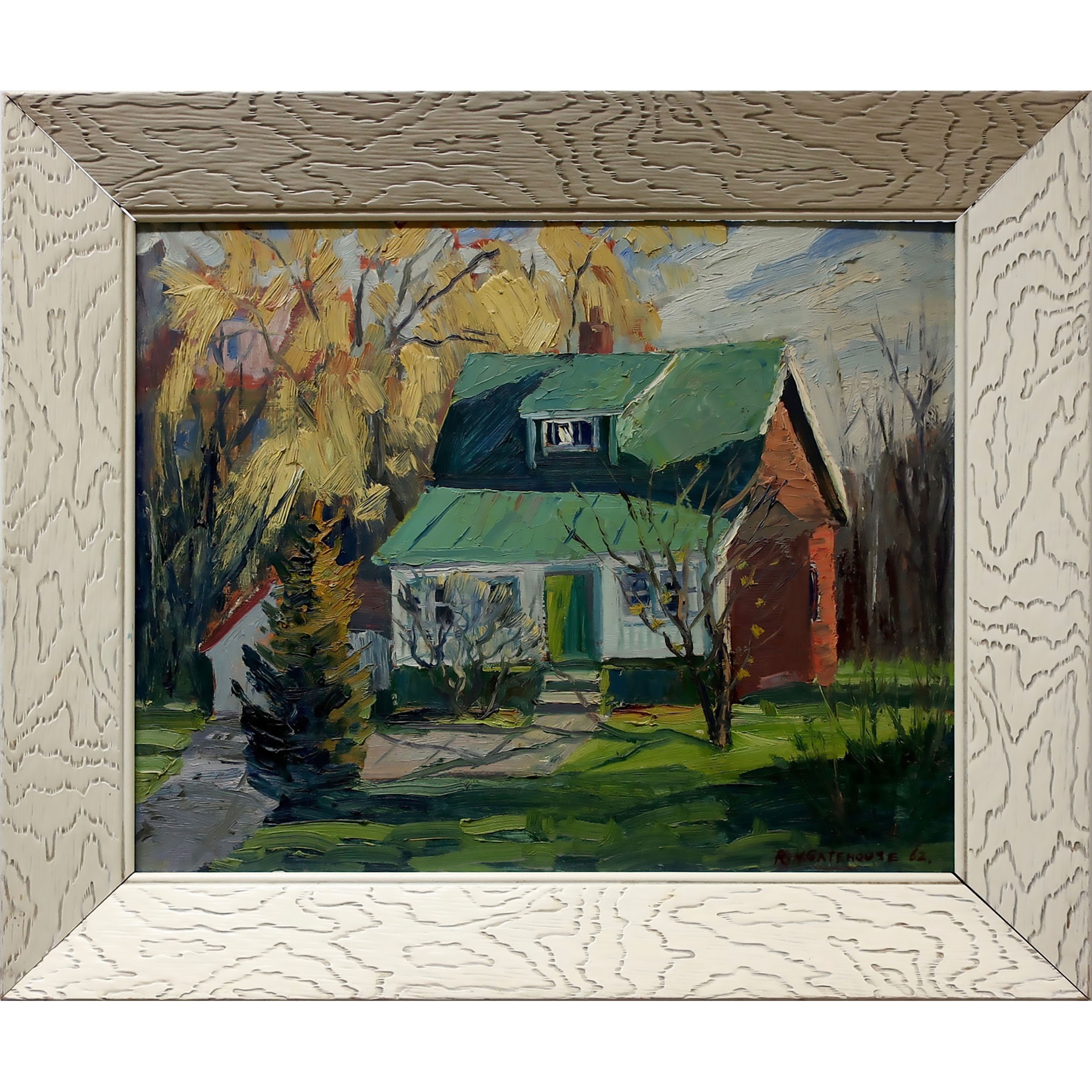 Artwork by R. H. Gatehouse, "SKETCH" 23 GREENVIEW AVE., Made of OIL ON MASONITE