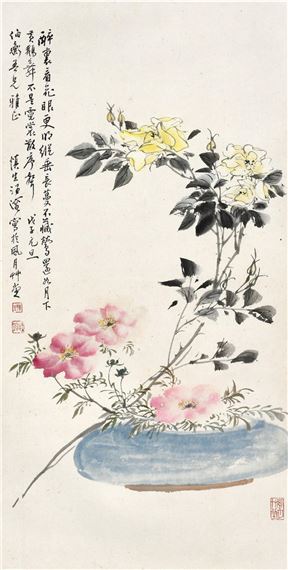 FLOWERS by Wang Shensheng, dated 1948