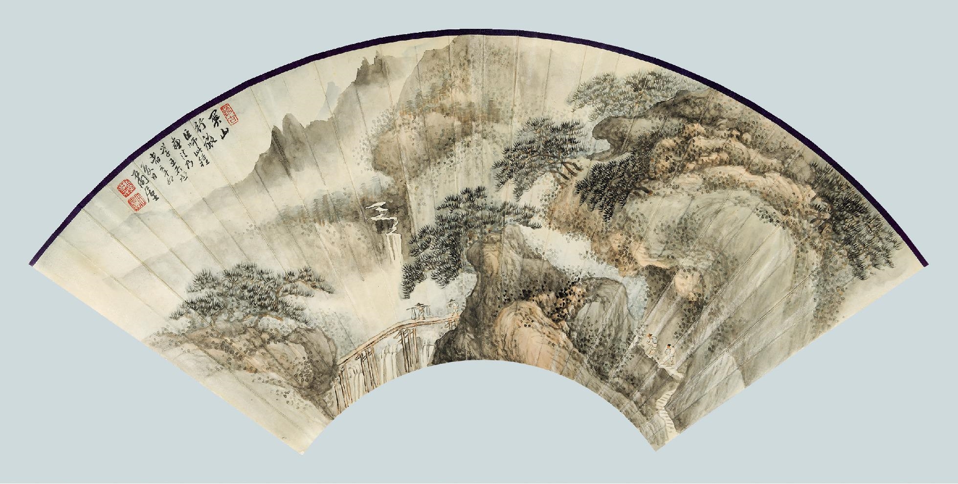 Artwork by Zhang Shiyuan, A TRAVEL IN MOUNTAIN, Made of ink and color on paper