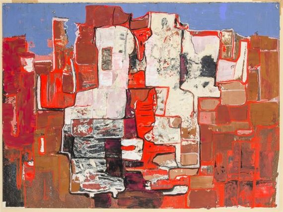 Mauer in Ostia Antica by Max Kaus, 1958