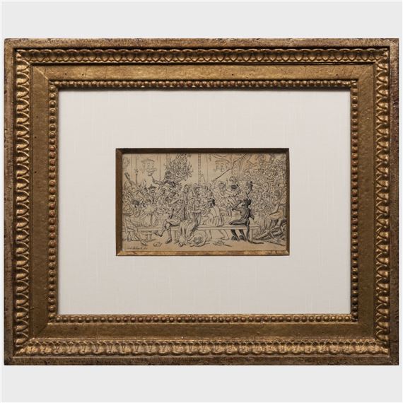 Illustration of a Bawdy Party by George Cruikshank