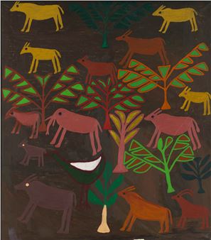 Composition with Elephant and Antelope - Ferciano Ndala