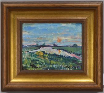 'Sonnenuntergang über Flusslandschaft' - Werner Behrendt