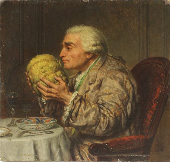 Le Gourmet by Adolphe Henri Dubasty, dated 1856