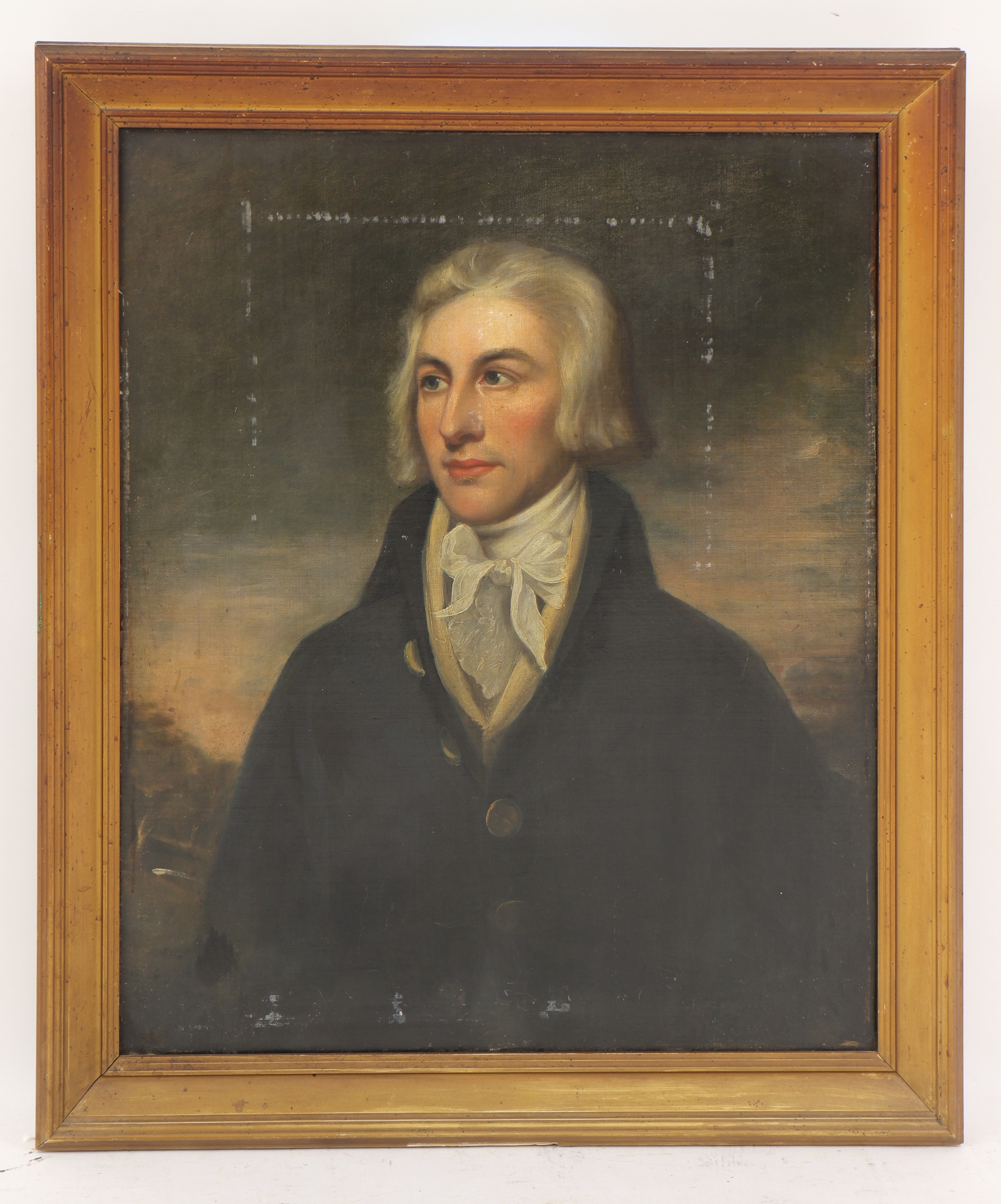 George Romney | Portrait of a young gentleman half length in a dark ...