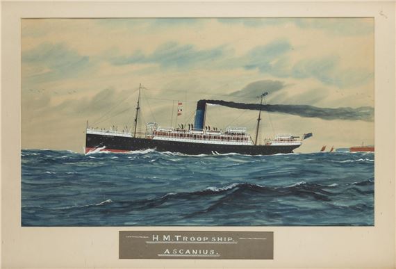 H.M. Troop Ship Ascanius by Frederick Dawson, 1919