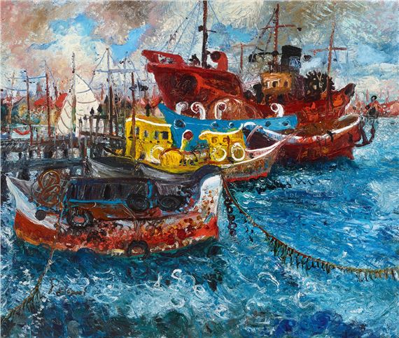 OLD SHIPS by John Perceval, 1959