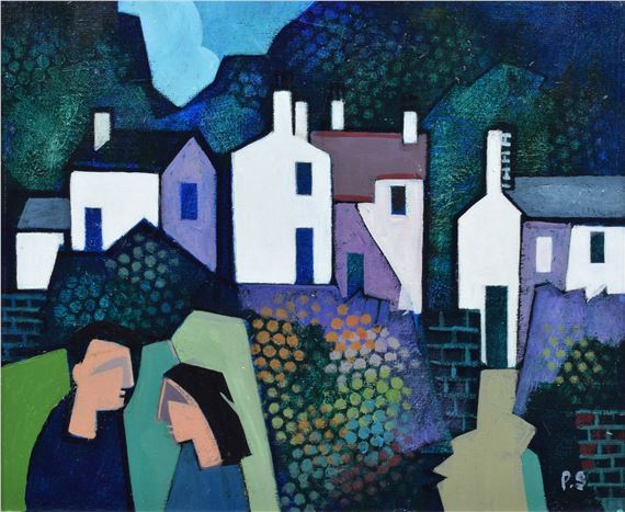 Welsh Mountain Village by Peter Stanaway, dated 2018