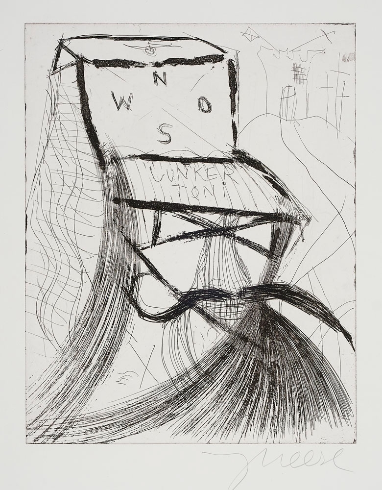 Artwork by Jonathan Meese, Der Junker Toni, Ohni, Made of Etching on handmade paper