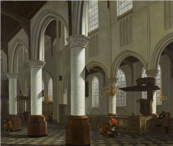 View of the interior of the New Church, Delft - Cornelis de Man