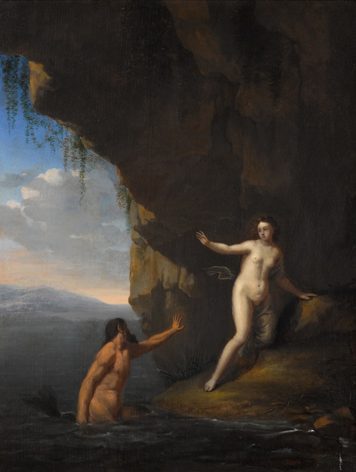 Artwork by Gerrit van Bronchorst, Glaucus and Scylla, Made of oil on oak panel