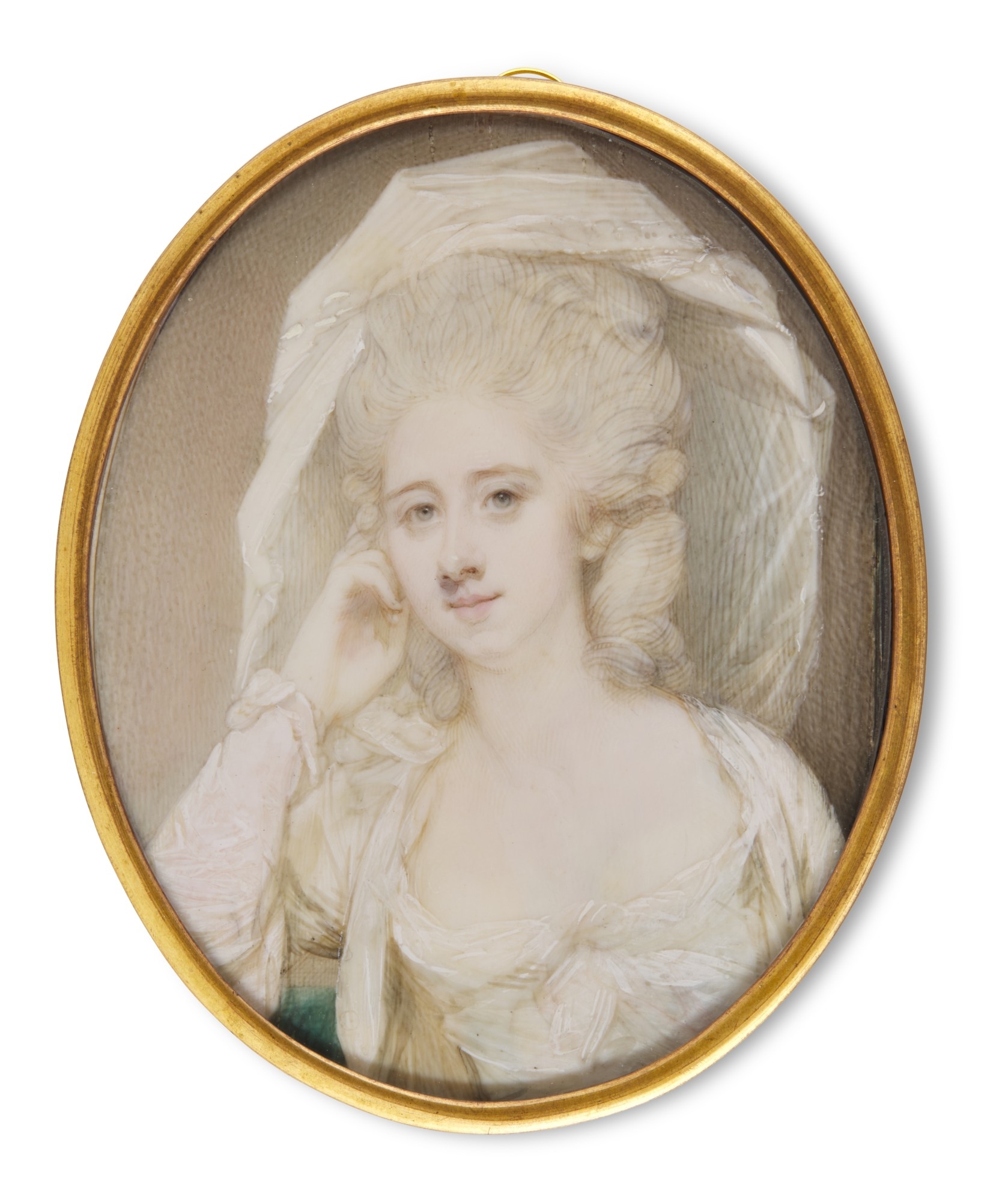 Artwork by Jeremiah Meyer, Portrait of Georgina, Duchess of Devonshire, née Spencer (1757-1806), Made of watercolour and bodycolour ivory