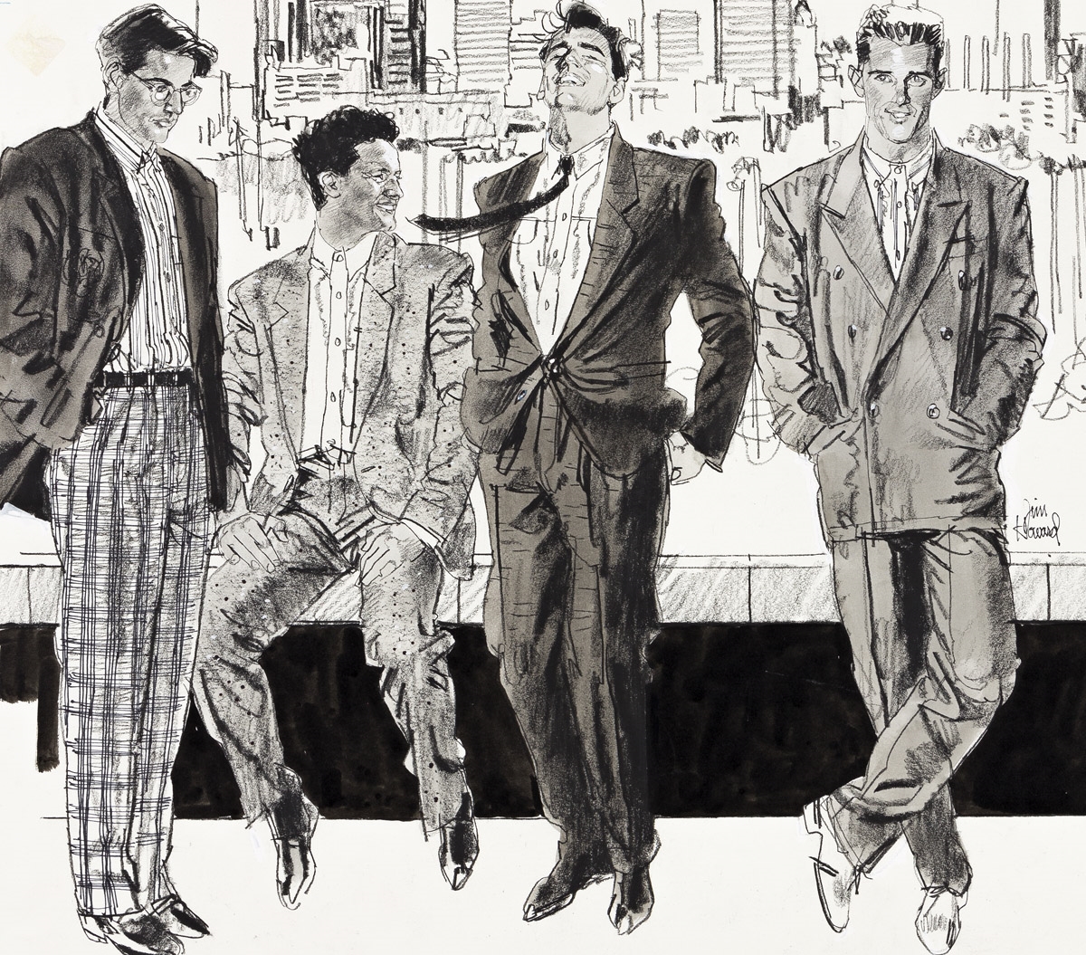 Artwork by Jim Howard, Dapper Urbanites., Made of Mixed media
