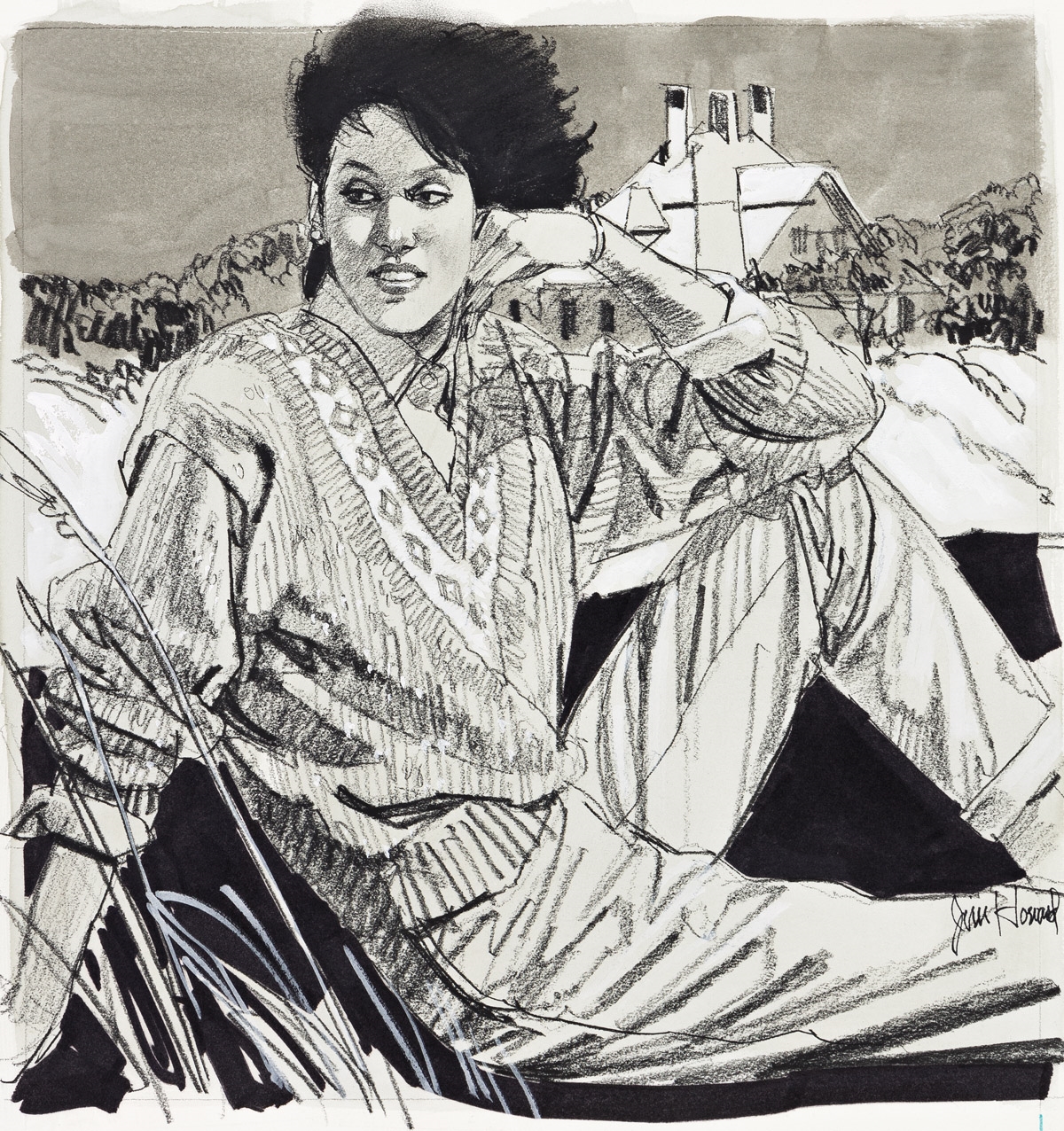 Artwork by Jim Howard, Fall Jumpers for the Jitney Set., Made of Mixed media