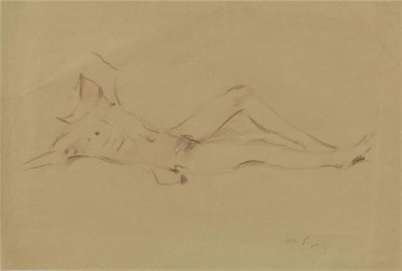 Nudo disteso. by Filippo de Pisis