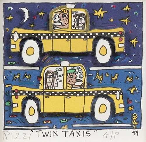 James Rizzi | Twin Taxis | MutualArt