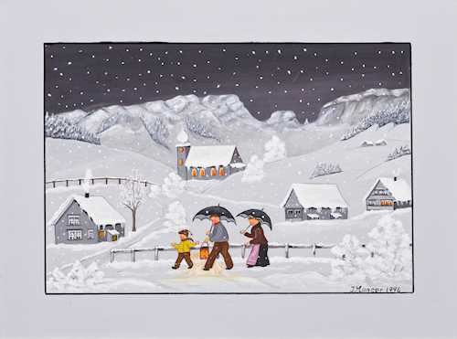 Winter evening by Josef Manser