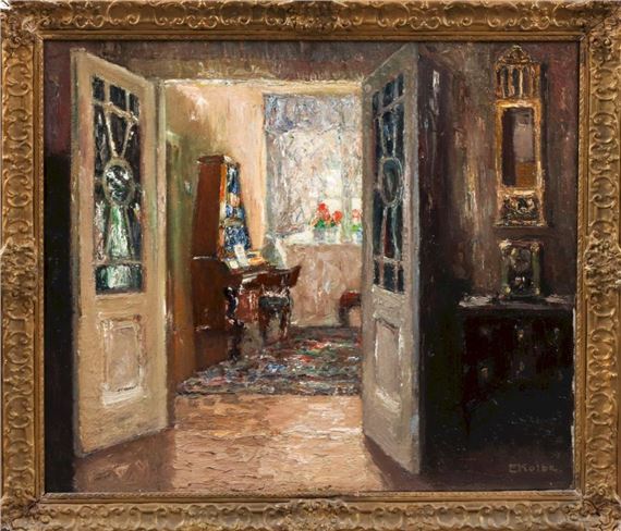 Interieur mit Flügeltür by Ernst Kolbe