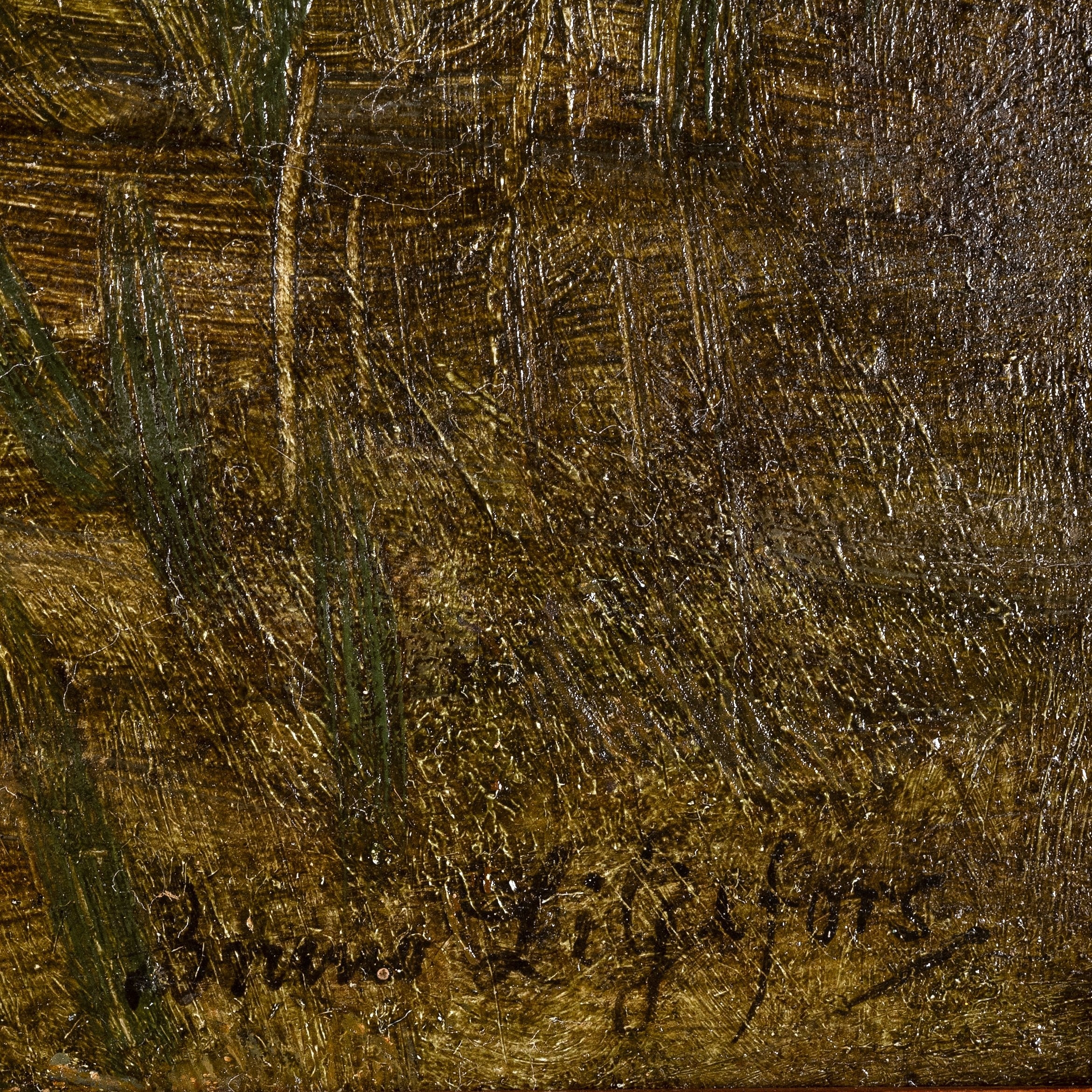 Artwork by Bruno Liljefors, 'Beckasin i vass' (Snipe among reeds), Made of Paper panel