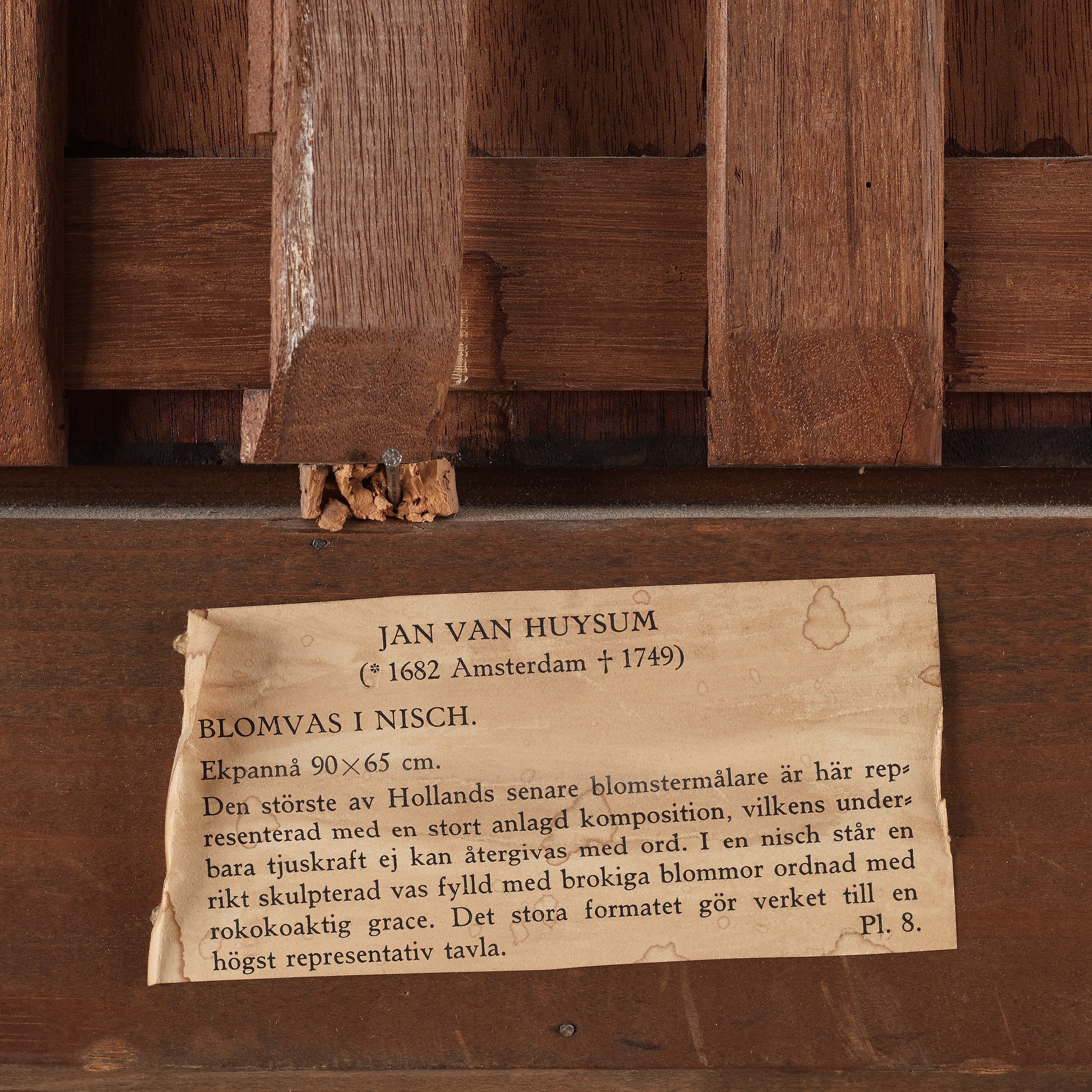 Artwork by Coenraet Conrad Roepel, Stillife with flowers, butterflies and a birds nest, Made of panel