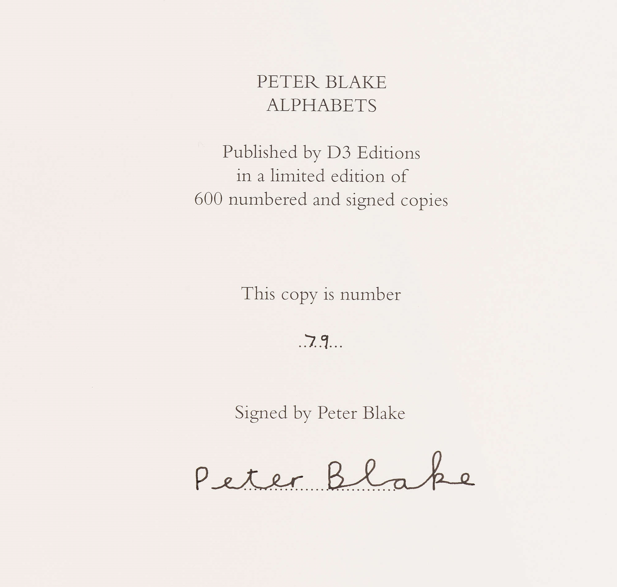 Peter Blake | Alphabets (2010) | MutualArt