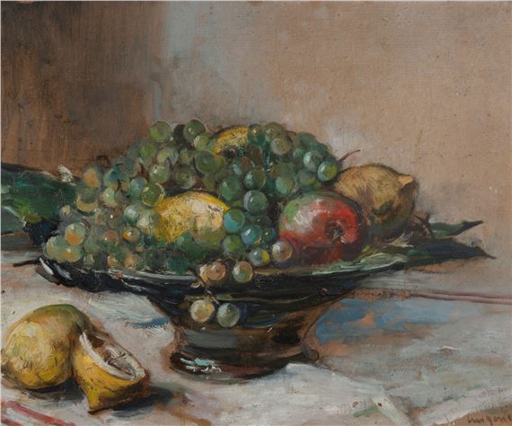 Still life with a compote and lemons by Ferdinand-Jean Luigini