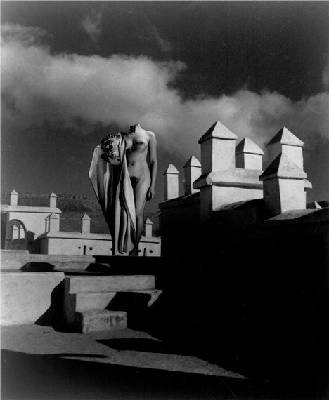 Nude at Telouet, Morocco, collage by Pierre Boucher, 1991