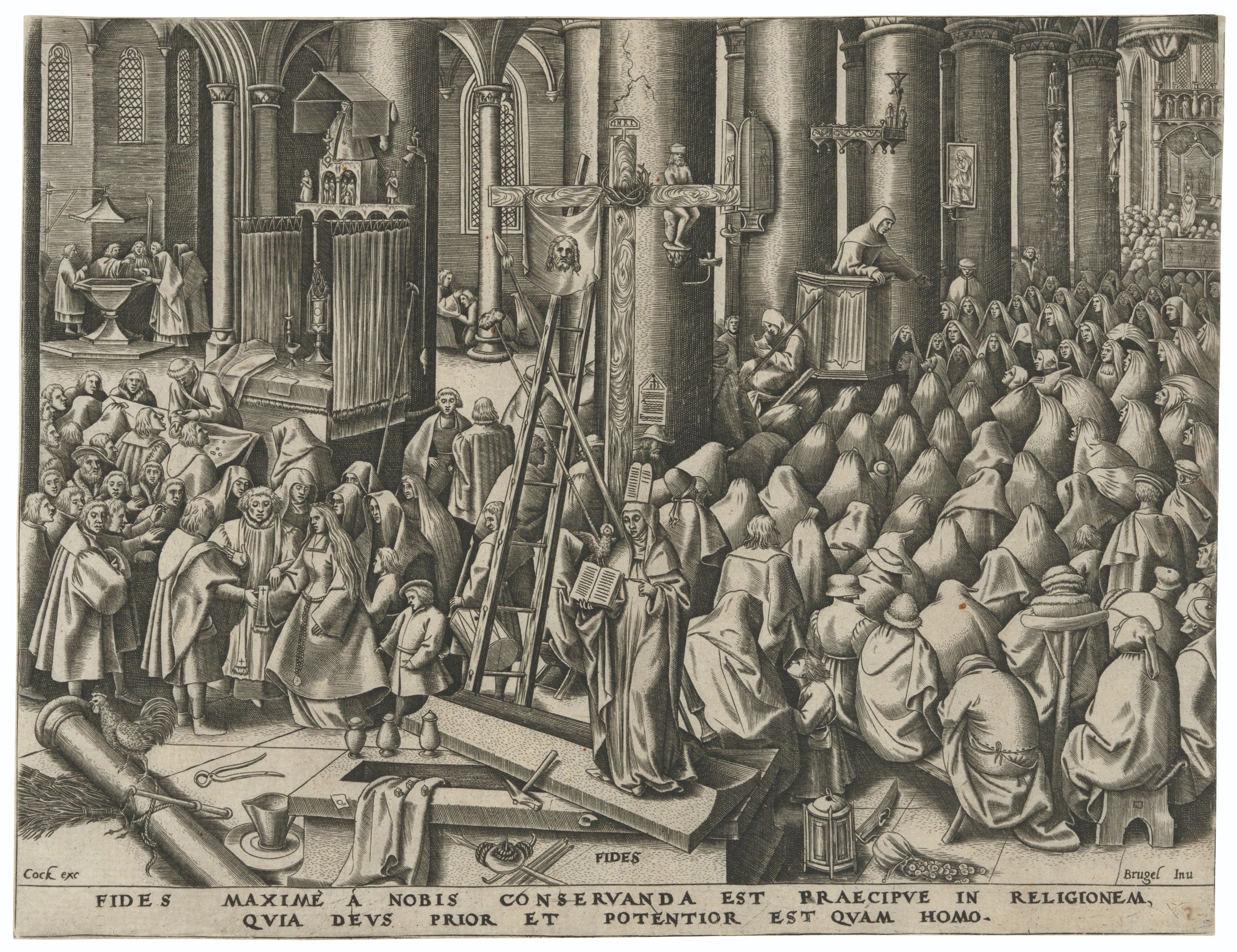 Artwork by Pieter Brueghel the Elder, Philip Galle, Faith ('Fides'), from: The Seven Virtues, Made of engraving