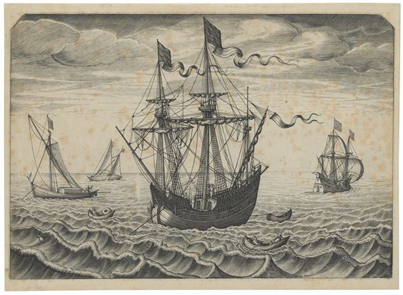 Man-of-War and three small Boats