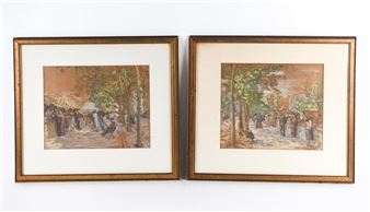 Book sellers along the Siene, Paris - Jules Merle