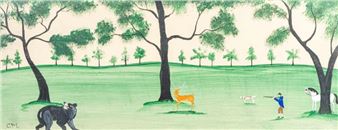 Folk Art, Stag Hunt - Charlie Munro