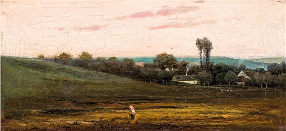 Girl in the field by Lajos Kubanyi